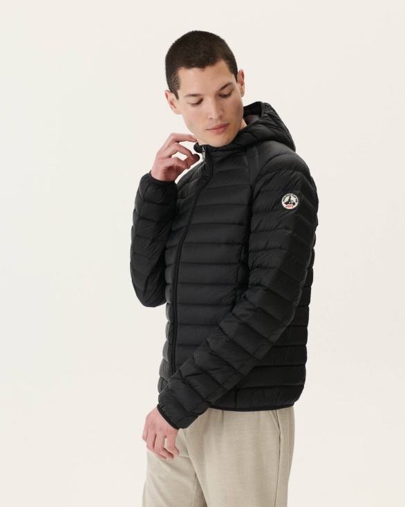 Lightweight Hooded Down Jacket Noir Nico Jott UK