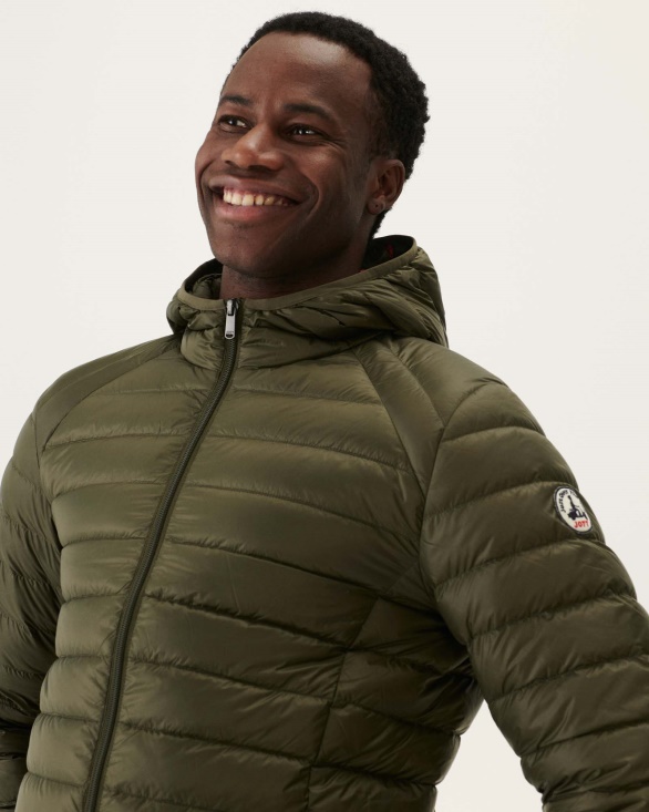 Lightweight Hooded Down Jacket Army Nico Jott UK