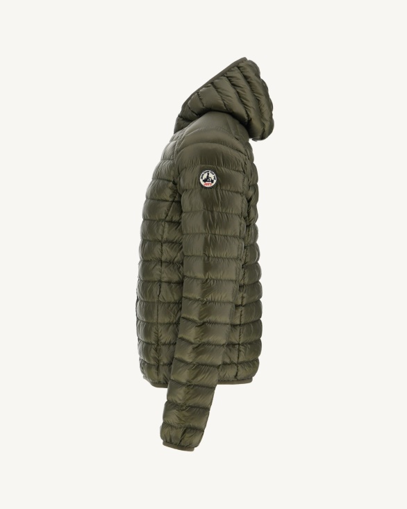 Lightweight Hooded Down Jacket Army Nico Jott UK