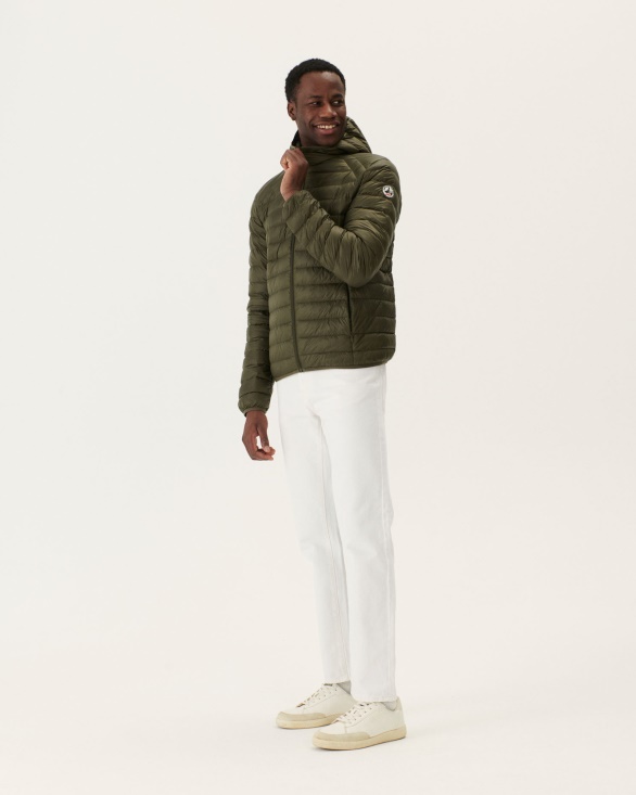 Lightweight Hooded Down Jacket Army Nico Jott UK