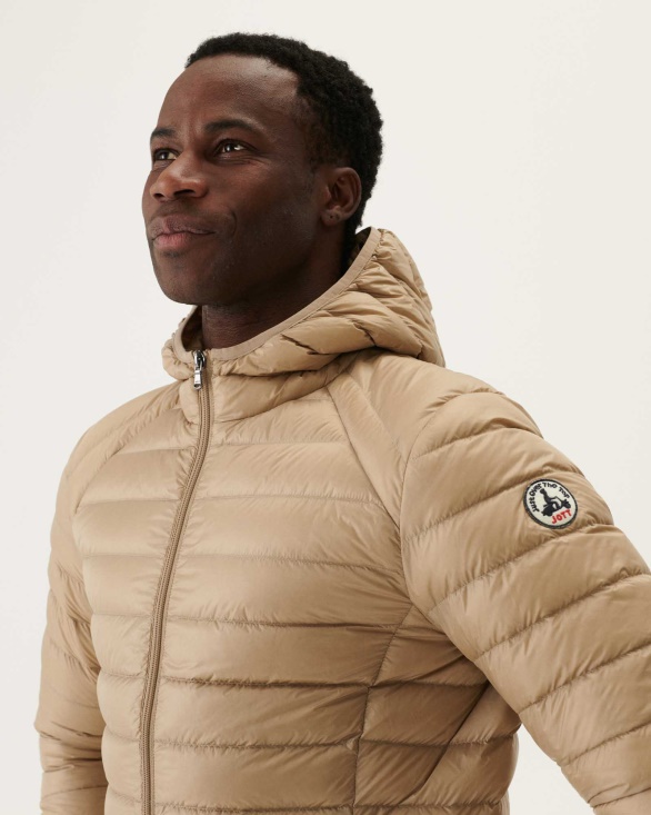 Jott UK Lightweight Hooded Down Jacket Beige Nico