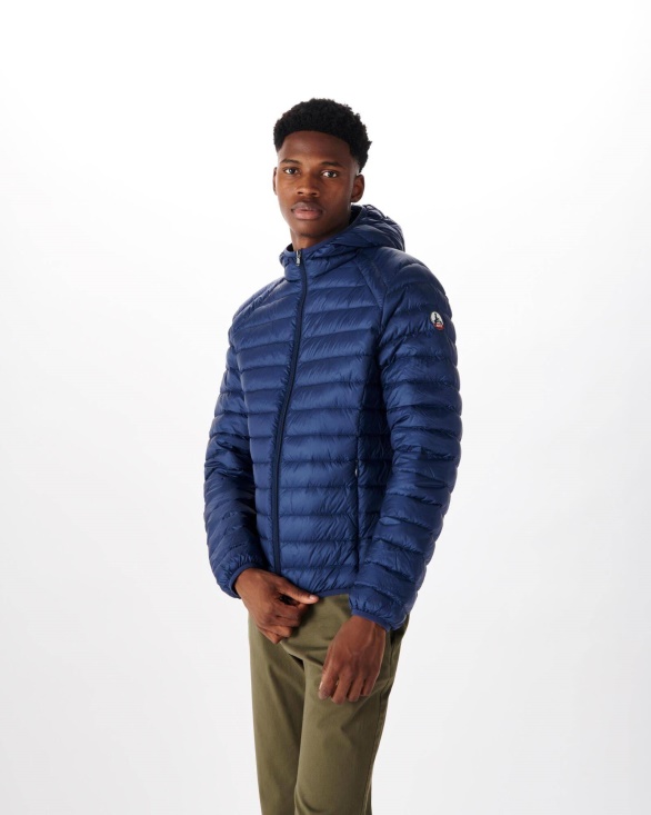 Jott UK Lightweight Hooded Down Jacket Blue Abysse Nico