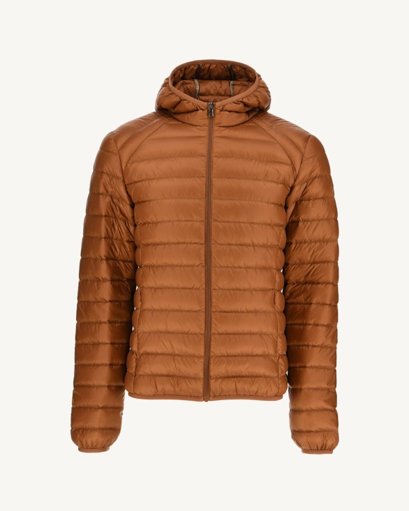 Jott UK Lightweight Hooded Down Jacket Caramel Nico