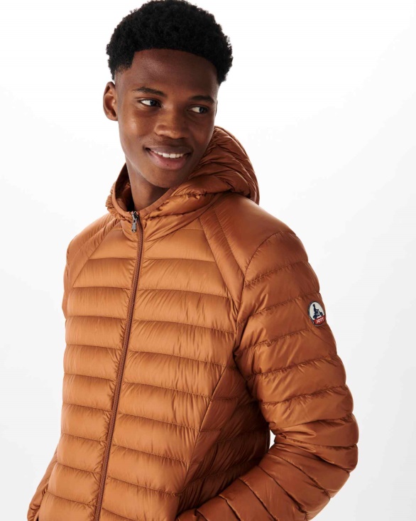 Jott UK Lightweight Hooded Down Jacket Caramel Nico