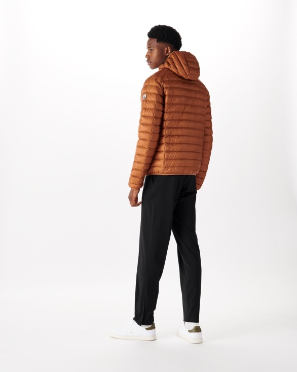 Jott UK Lightweight Hooded Down Jacket Caramel Nico