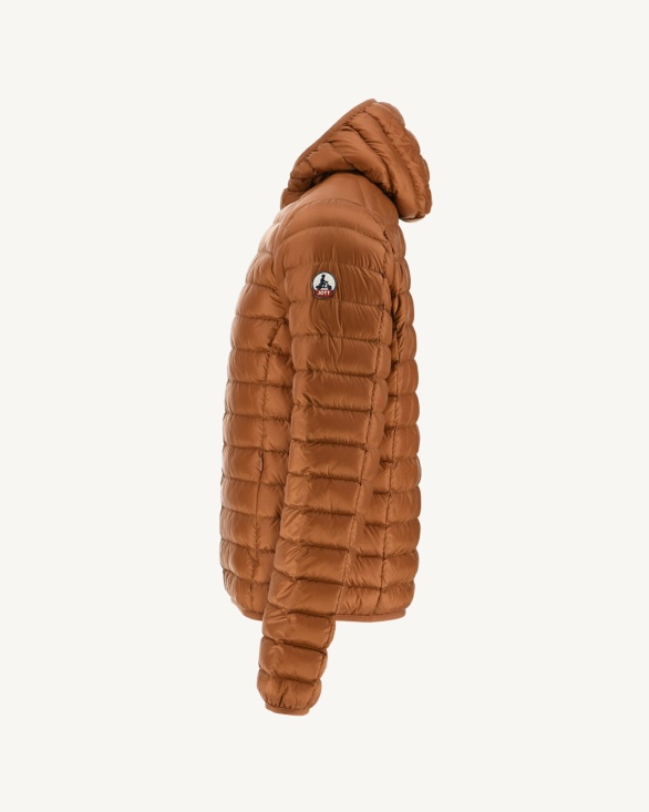 Jott UK Lightweight Hooded Down Jacket Caramel Nico