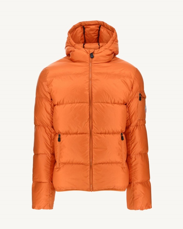 Orange Extreme Cold Hooded Down Jacket Java Jott UK