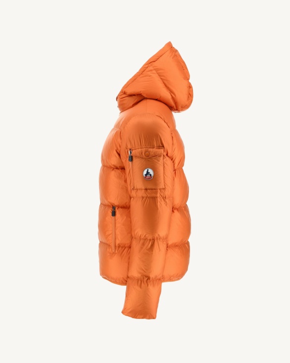 Orange Extreme Cold Hooded Down Jacket Java Jott UK