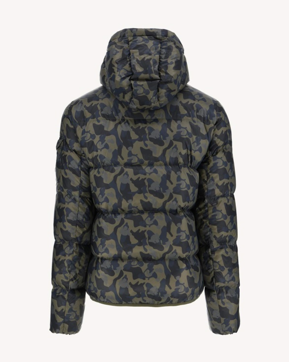 Jott UK Print Militaire Extreme Cold Hooded Down Jacket Java