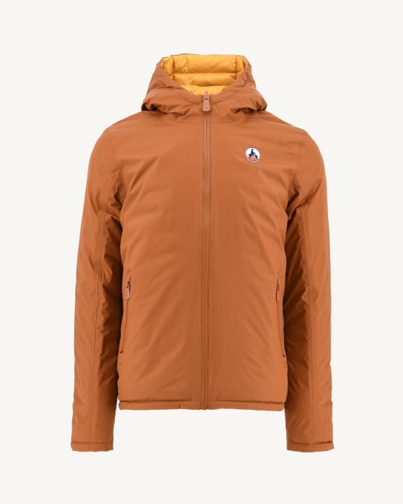 Caramel/Moutarde Reversible Hooded Puffer Jacket Bergen Jott UK