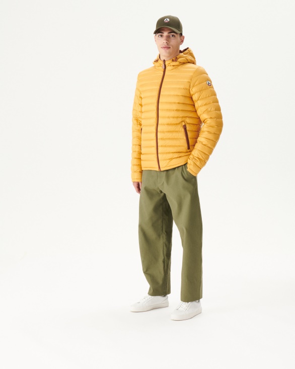 Caramel/Moutarde Reversible Hooded Puffer Jacket Bergen Jott UK