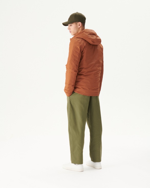 Caramel/Moutarde Reversible Hooded Puffer Jacket Bergen Jott UK