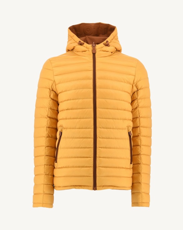 Caramel/Moutarde Reversible Hooded Puffer Jacket Bergen Jott UK