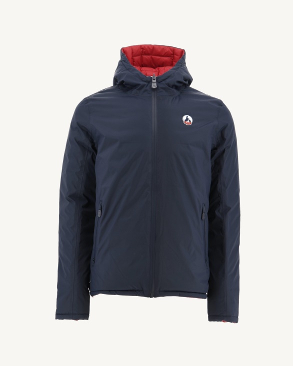 Jott UK Marine/Rouge Reversible Hooded Puffer Jacket Bergen
