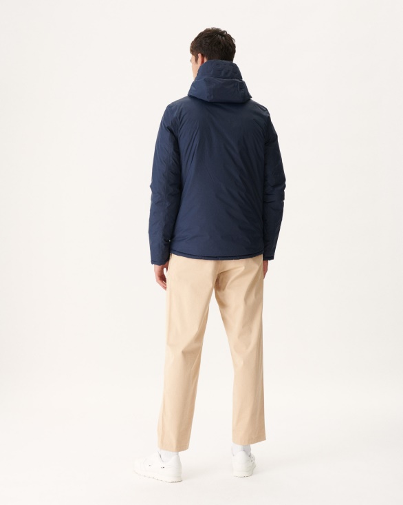 Jott UK Marine/Rouge Reversible Hooded Puffer Jacket Bergen