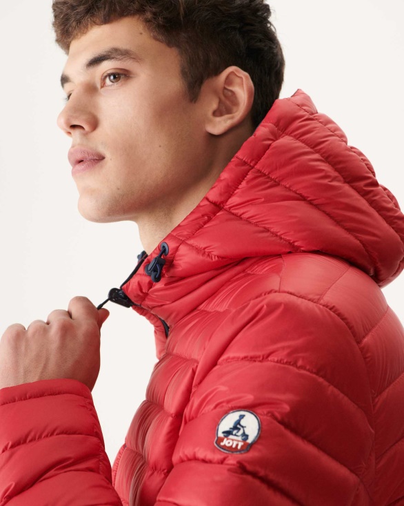 Jott UK Marine/Rouge Reversible Hooded Puffer Jacket Bergen
