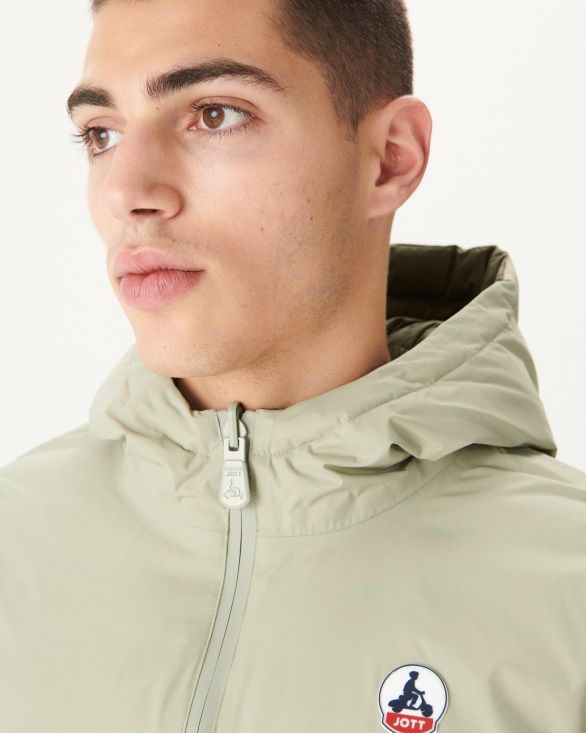 Sauge/Army Reversible Hooded Puffer Jacket Bergen Jott UK