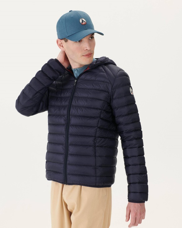 Lightweight Hooded Down Jacket Marine Nico Jott UK