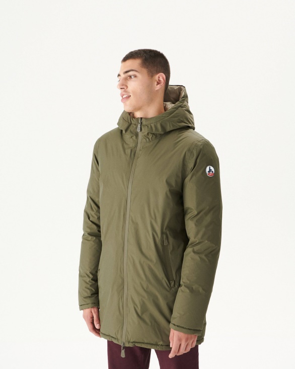 Jott UK Army/Beige Extreme Cold Reversible Hooded Down Jacket Toronto