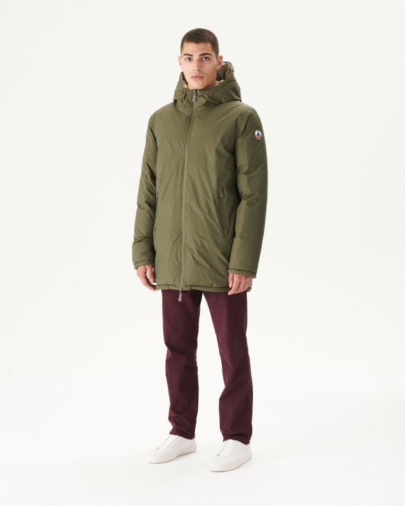 Jott UK Army/Beige Extreme Cold Reversible Hooded Down Jacket Toronto