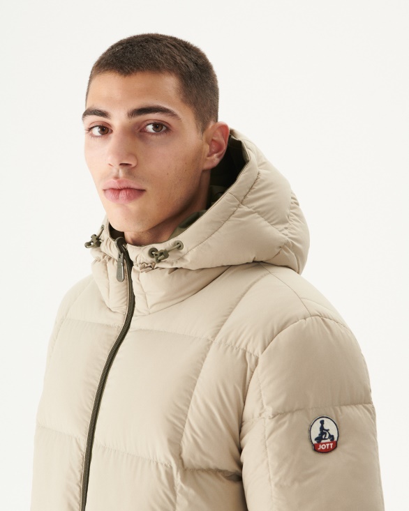Jott UK Army/Beige Extreme Cold Reversible Hooded Down Jacket Toronto