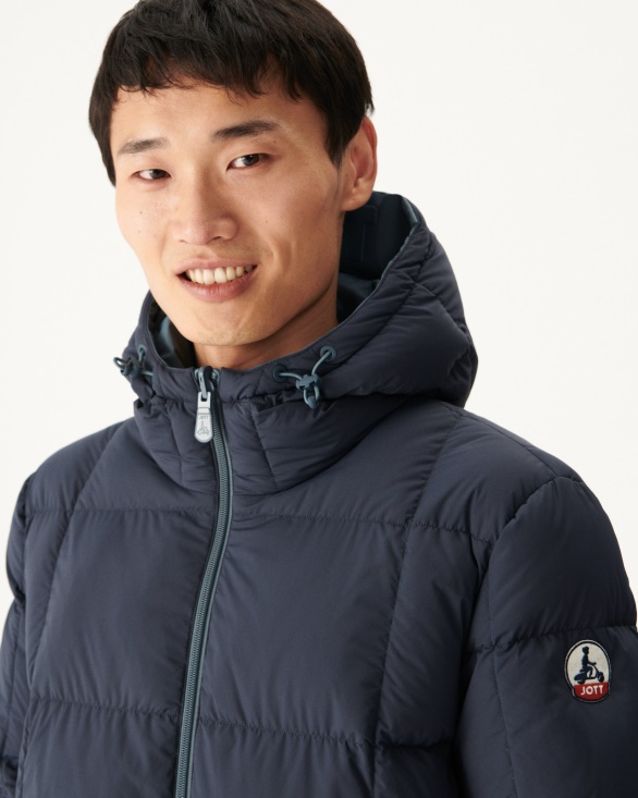 Blue/Marine Extreme Cold Reversible Hooded Down Jacket Toronto Jott UK