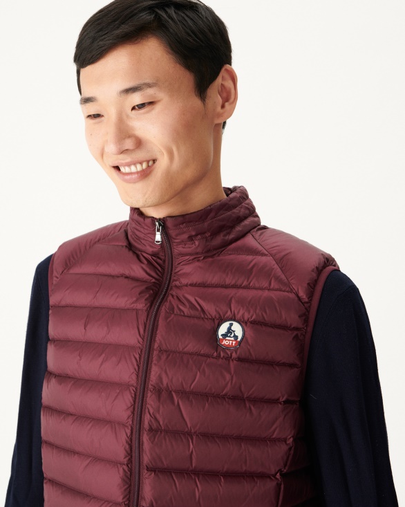 Jott UK Sleeveless Down Jacket Aubergine Tom