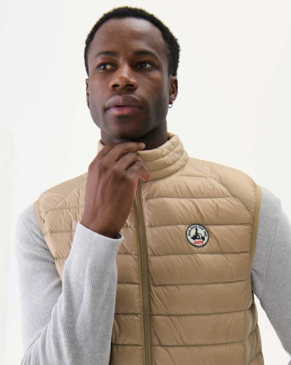 Sleeveless Down Jacket Beige Tom Jott UK
