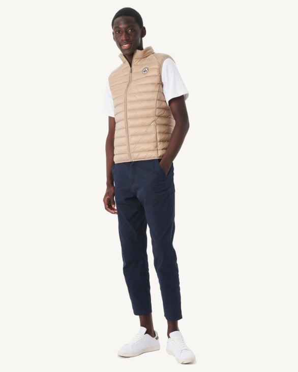 Sleeveless Down Jacket Beige Tom Jott UK