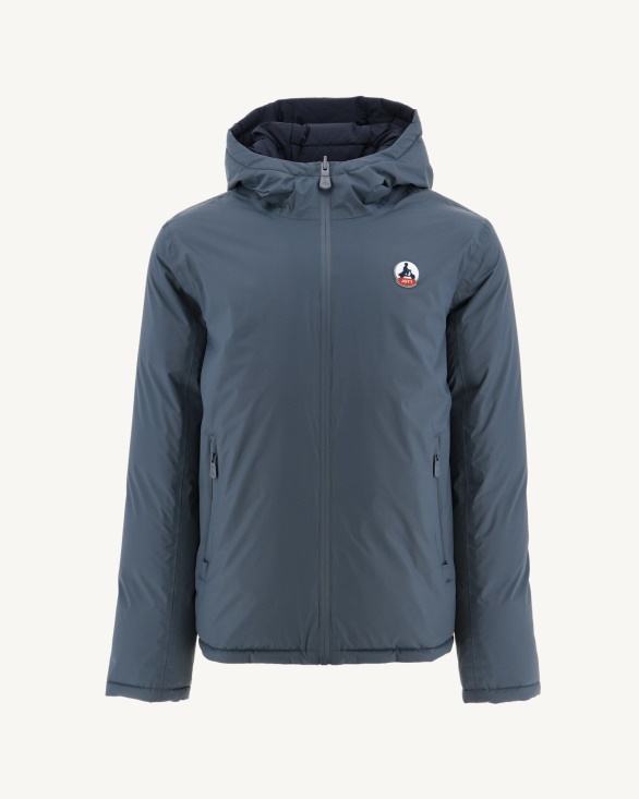 Blue/Marine Extreme Cold Hooded Reversible Down Jacket Aspen Jott UK