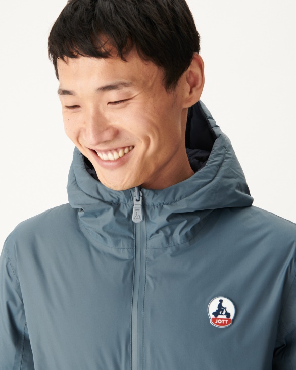 Blue/Marine Extreme Cold Hooded Reversible Down Jacket Aspen Jott UK