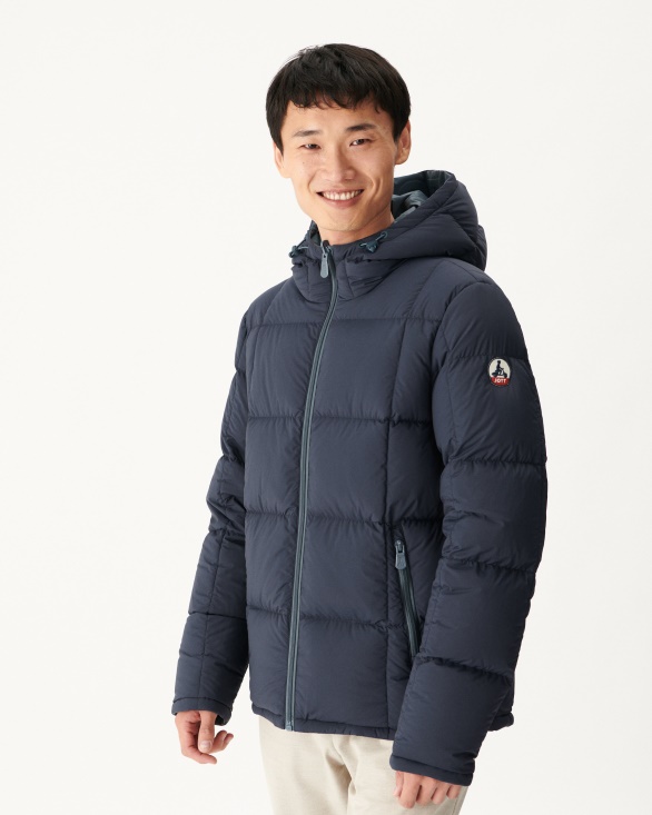 Blue/Marine Extreme Cold Hooded Reversible Down Jacket Aspen Jott UK