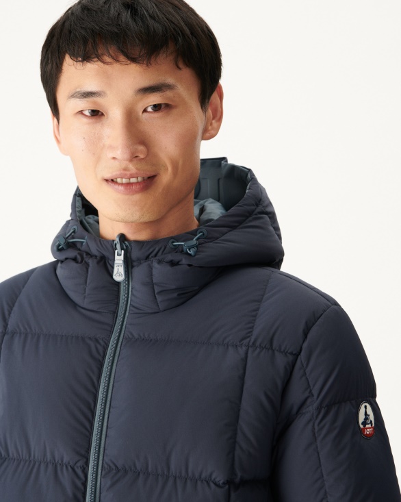 Blue/Marine Extreme Cold Hooded Reversible Down Jacket Aspen Jott UK