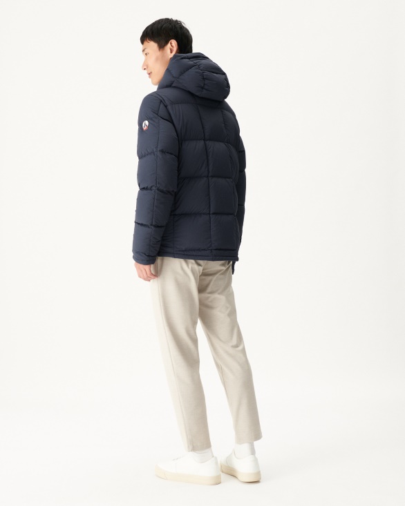 Blue/Marine Extreme Cold Hooded Reversible Down Jacket Aspen Jott UK