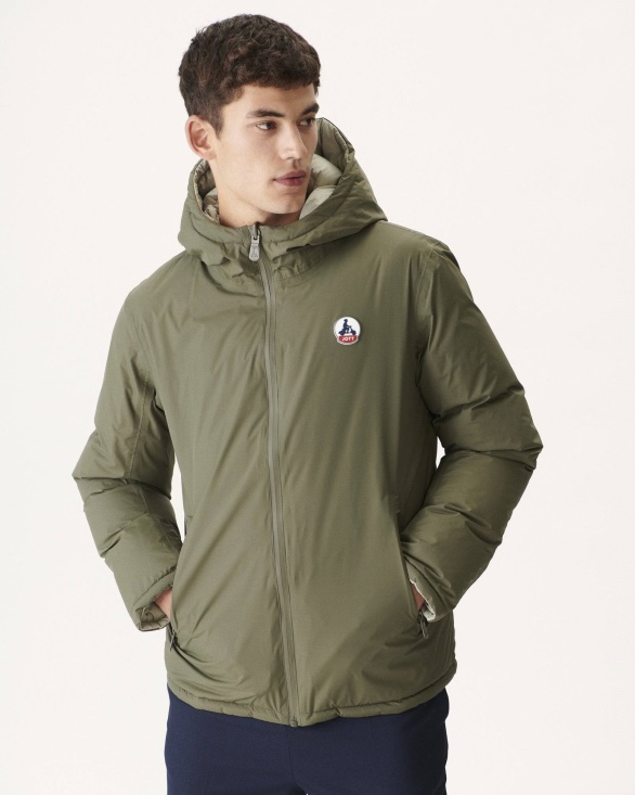 Jott UK Army/Sauge Extreme Cold Hooded Reversible Down Jacket Jacket Aspen