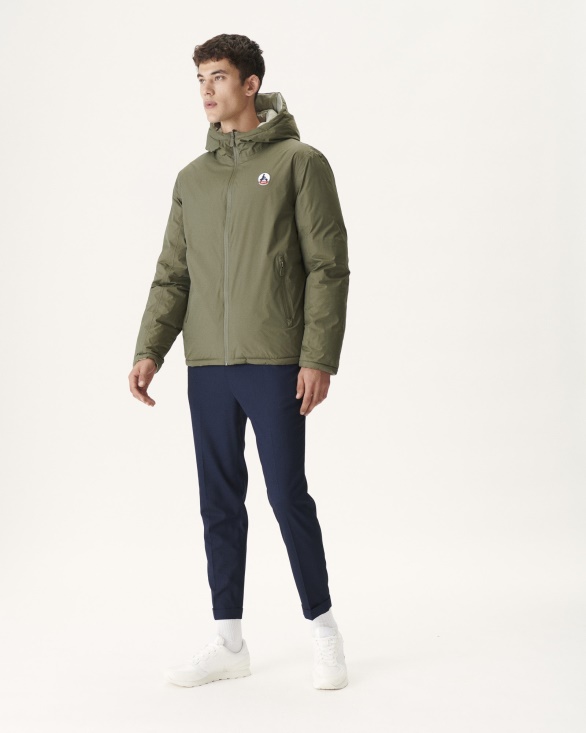 Jott UK Army/Sauge Extreme Cold Hooded Reversible Down Jacket Jacket Aspen