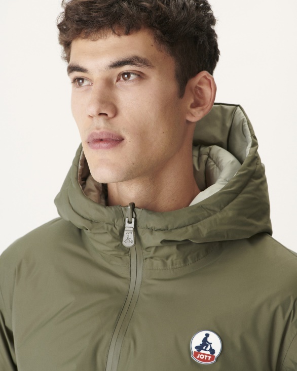 Jott UK Army/Sauge Extreme Cold Hooded Reversible Down Jacket Jacket Aspen