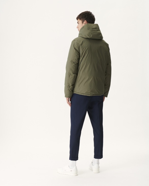 Jott UK Army/Sauge Extreme Cold Hooded Reversible Down Jacket Jacket Aspen