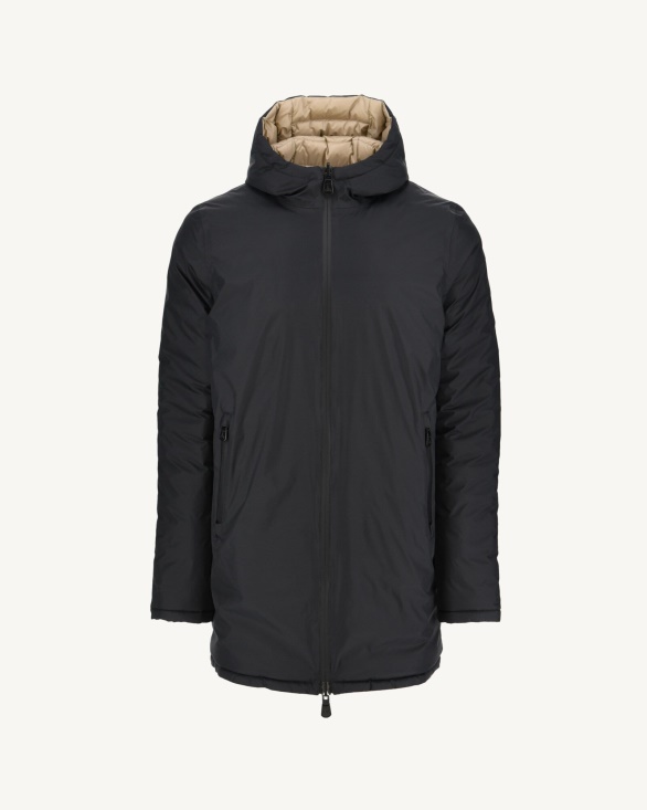 Jott UK Noir/Beige Reversible Light Puffer Jacket Amsterdam