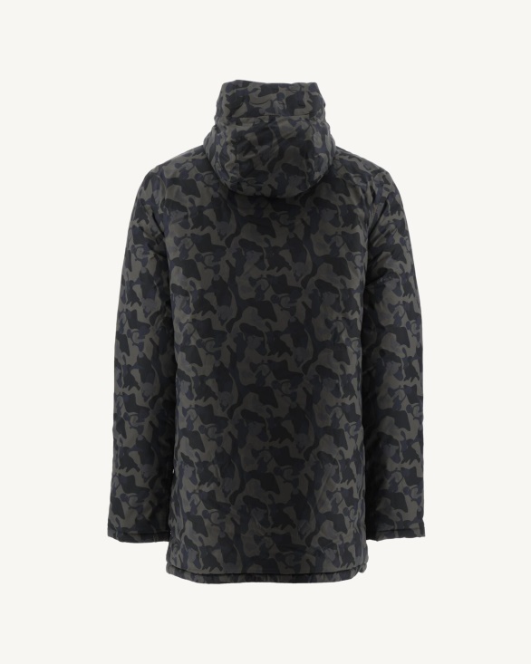 Print Militaire/Noir Reversible Light Down Jacket Amsterdam Jott UK