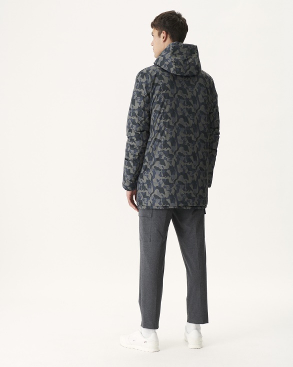 Print Militaire/Noir Reversible Light Down Jacket Amsterdam Jott UK