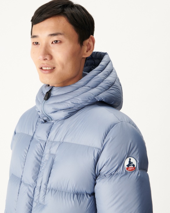 Blue Delave Extreme Cold Hooded Down Jacket Dakhla Jott UK