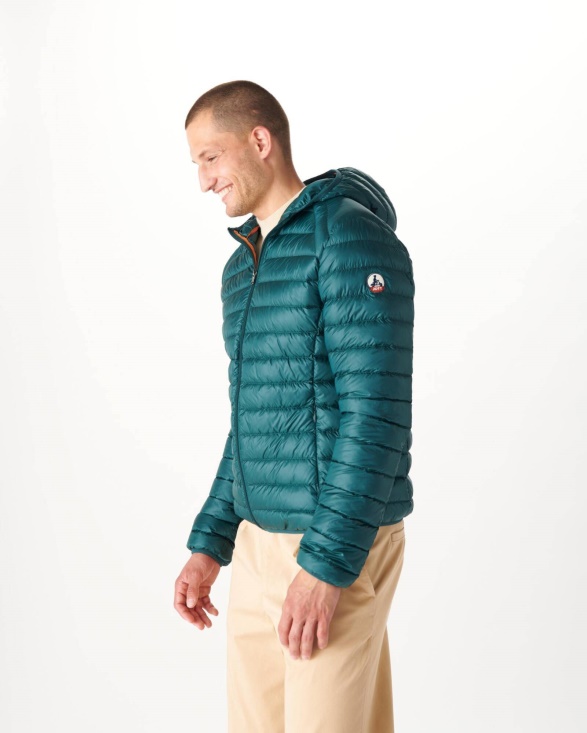 Lightweight Hooded Down Jacket Vert Fonce Nico Jott UK