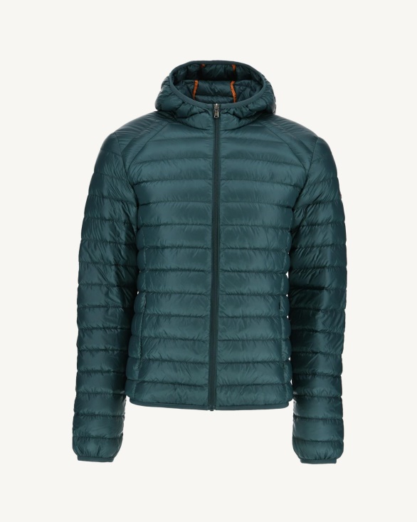 Lightweight Hooded Down Jacket Vert Fonce Nico Jott UK