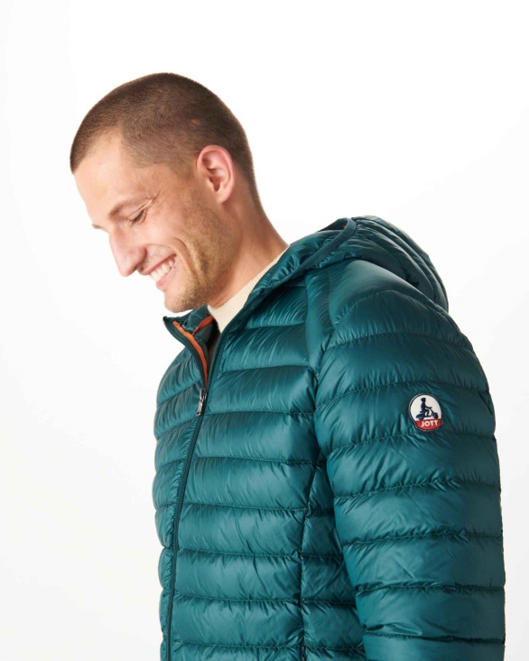 Lightweight Hooded Down Jacket Vert Fonce Nico Jott UK