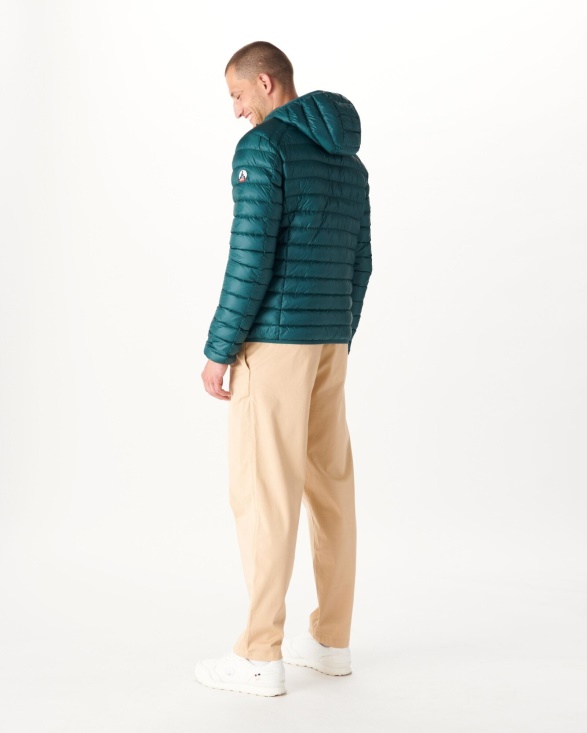 Lightweight Hooded Down Jacket Vert Fonce Nico Jott UK