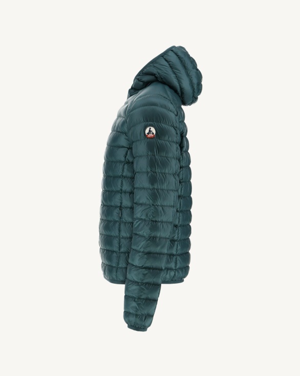 Lightweight Hooded Down Jacket Vert Fonce Nico Jott UK