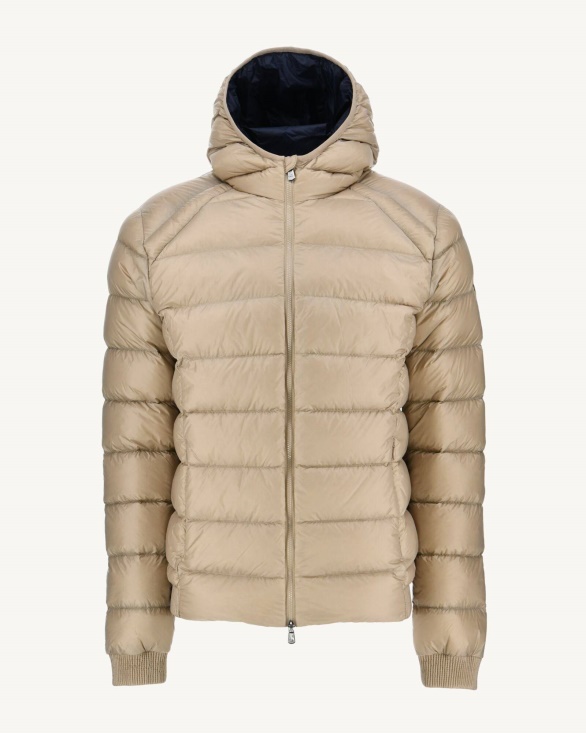 Beige Extreme Cold Hooded Down Jacket Nat Jott UK