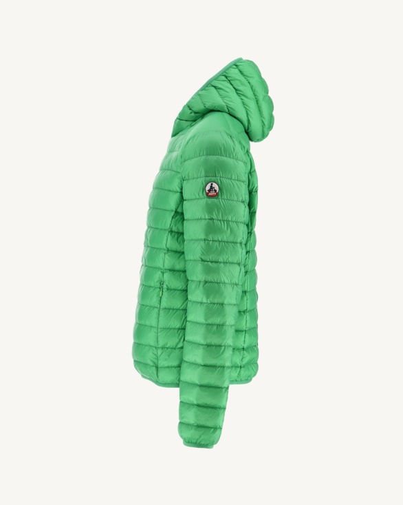 Jott UK Lightweight Hooded Down Jacket Vert Nico