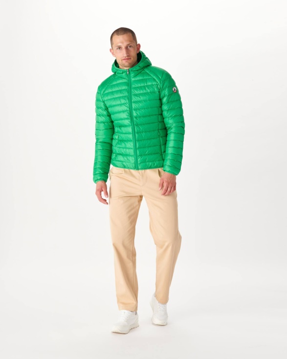 Jott UK Lightweight Hooded Down Jacket Vert Nico